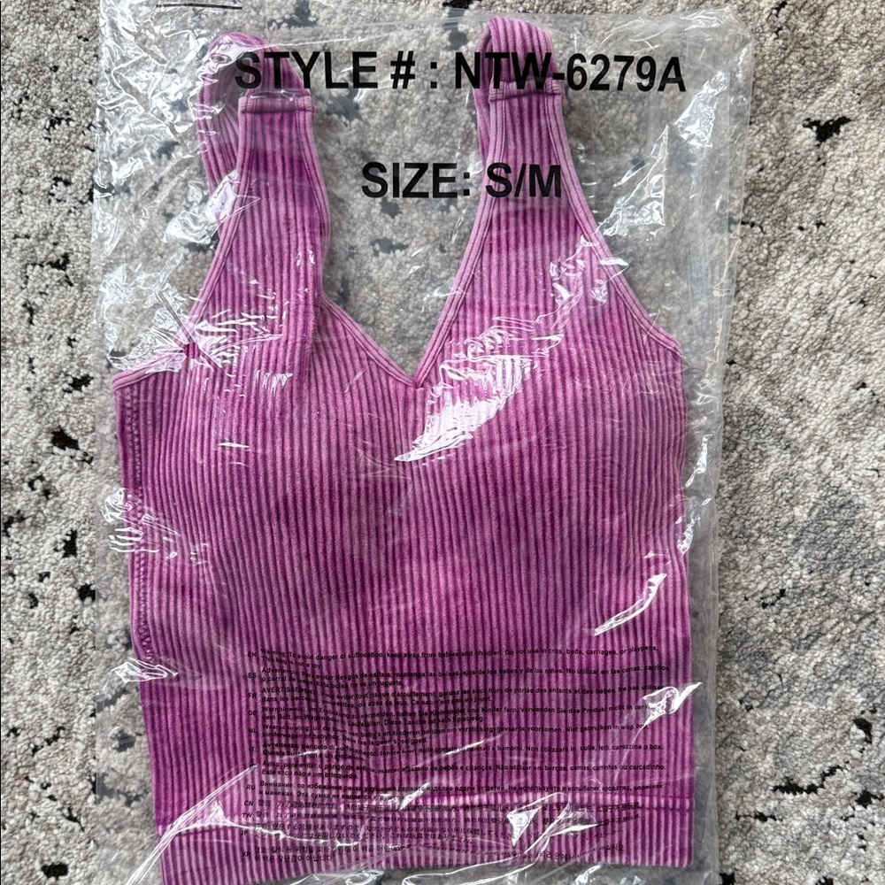 Zenana Fuchsia Washed Cropped Brami With Removable Pads - Picture 3 of 3